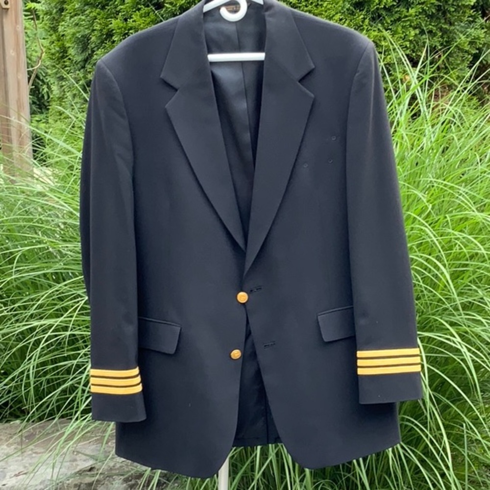 Rodes Black Pilot Uniform Blazer with Gold Accents